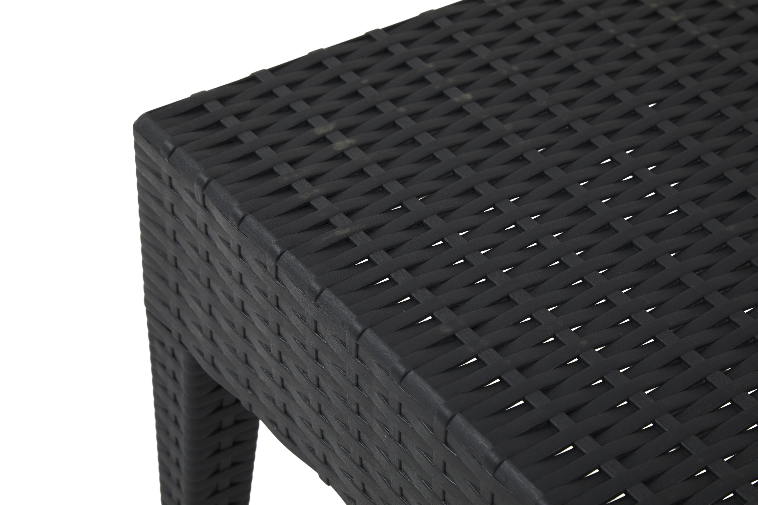 Tavolo da Giardino Antracite, 101x68x72 cm, Tavolino da Giardino di Plastica con Foro per Ombrellone, Resistente Alle Intemperie, Tavolino Quadrato per Esterno Casa Balcone Bar Sagra da Giardino,43594